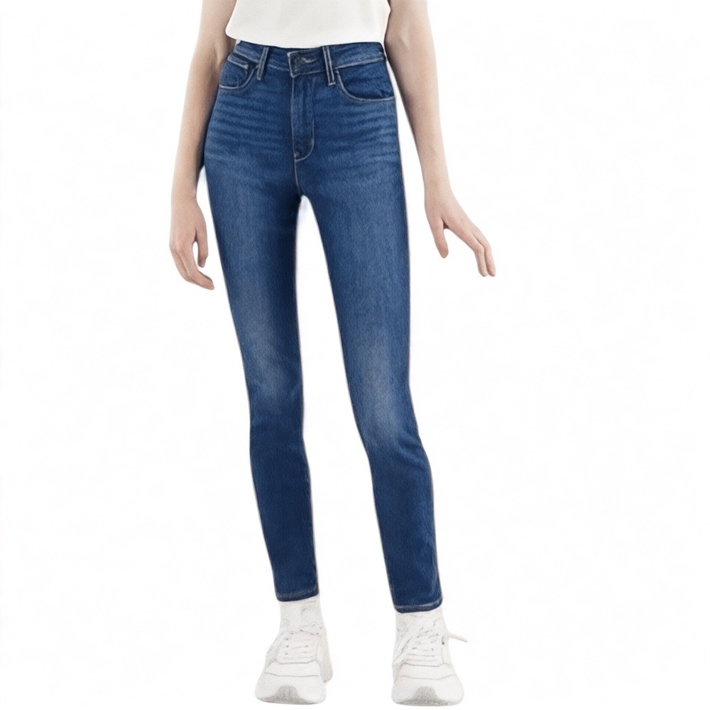 Levi’s 721 High Rise Skinny Jeans Women’s W30 L27 Blue Stretch Denim Hemmed